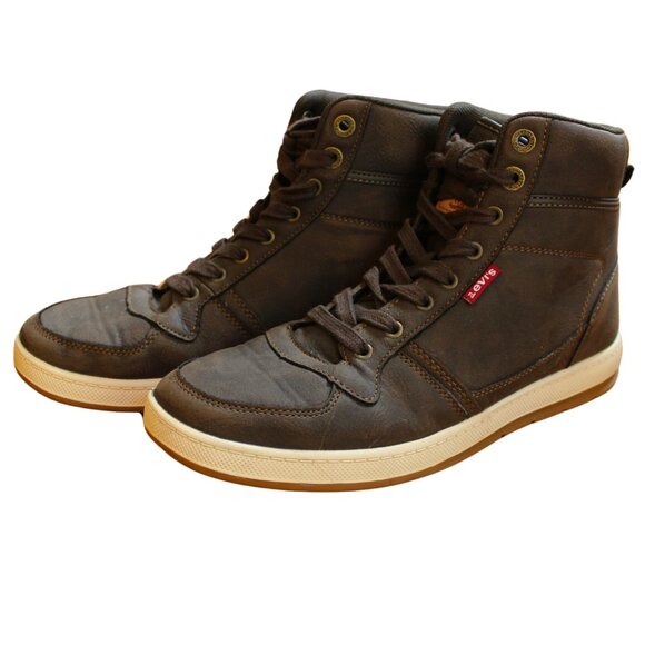 Levi's Other - Levi's Drive HI Men's 8.5 High Top Sneakers Brown Leather Casual Fall Boots EUC